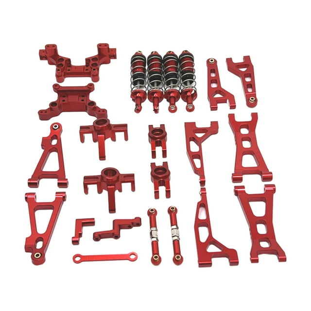 Yinanstore 1/16 RC Car Complete Set, Rear Lower Swing Arm Spare Parts, Rear Upper Swing Arm, Front Lower Swing Arms for RC Hobby Car Red