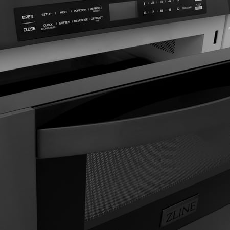 ZLINE - 24" 1.2 cu. ft. Built-in Microwave Drawer in Black Stainless Steel - Black