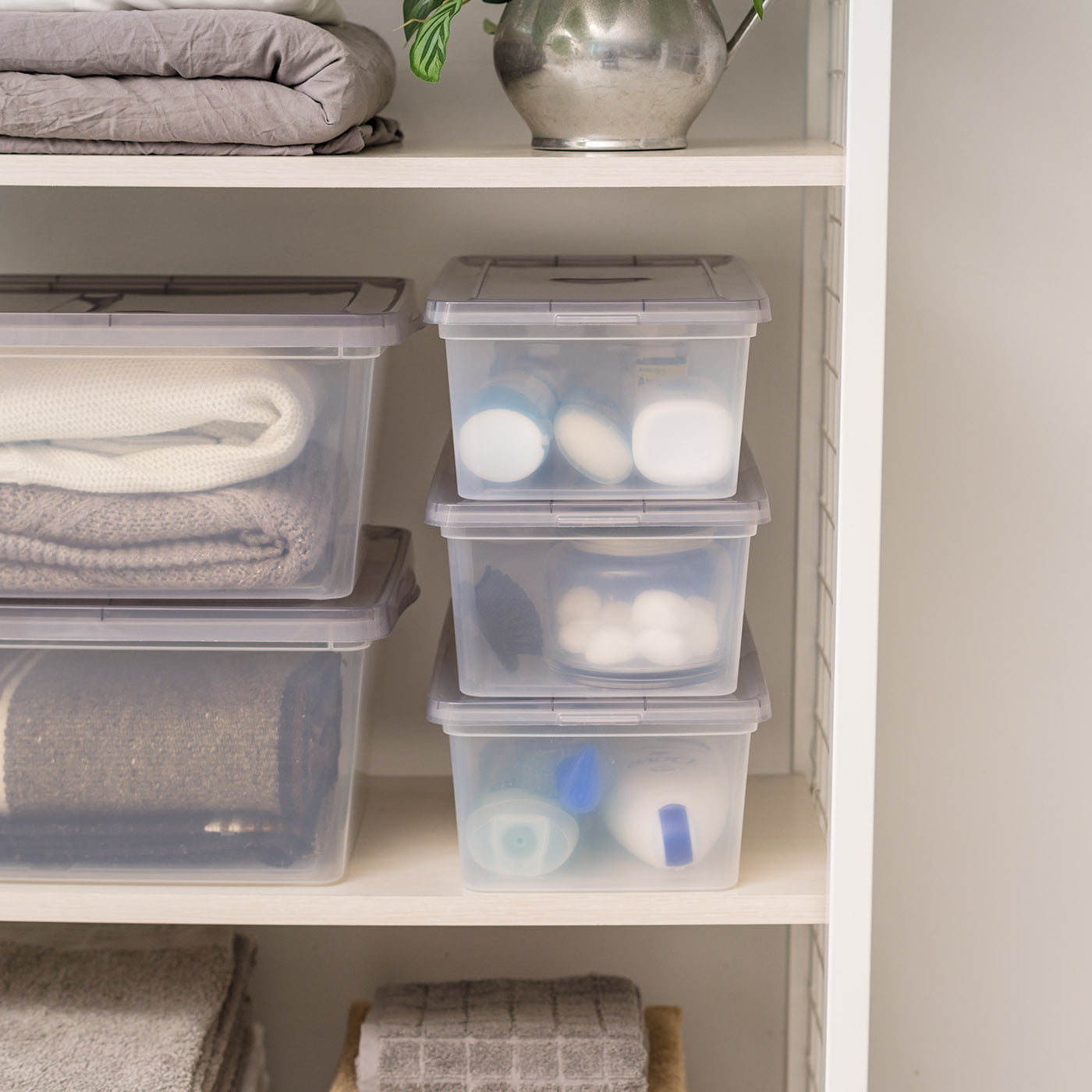 IRIS 6 Qt. Plastic Storage Bins with Lids, Stackable Storage Containers, Totes, 10 Pack