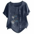 thumbnail image 4 of Gibobby Playeras Mujer Camisas de mujeres Loose Daily con estilo（Azul marino， M), 4 of 4