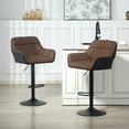 thumbnail image 2 of HOMCOM Tabourets de Bar Réglables, Ensemble de 2, Tabourets de Bar Pivotants Capitonnés en Tissu, 2 of 10