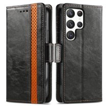 Decase Wallet Case for Galaxy A15 with RFID Blocking Credit Card Holder,Retro Flip Book Magnetic Closure PU Leather Protective Cover Case Women Men for Samsung Galaxy A15,Black