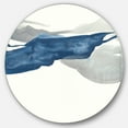 thumbnail image 1 of Designart 'Gouache Sapphire on Gray II' Geometric Metal Circle Wall Art, 1 of 3
