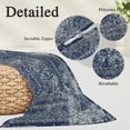 thumbnail image 3 of Boho Blue Body Pillow Covers 20"x60", Vintage Ethnic Modern Geometric Abstract Soft Brushed Microfiber Breathable Throw Pillow Covers, Pillowcase with Zipper for Couch Sofa Bedroom Living Room, 3 of 9