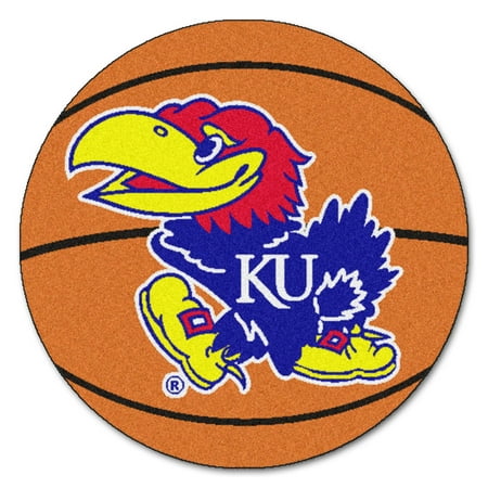 Kansas Jayhawks Mat - NCAA University of Kansas Jayhawks Basketball Shaped Mat Area Rug
