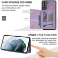 thumbnail image 3 of For Samsung Galaxy S22 Phone Case Card Slots Metal Buttons Convenient Kickstand Synthetic Leather Lightweight Plain Slim  Shockproof Anti-Fingerprint Phone Cover for Women or Men,Purple, 3 of 11