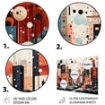 thumbnail image 3 of Designart "Orange bubble cityscape art deco II In Orange and Black"City Art Deco Metal Wall Art Orange Industrial Office Room Wall Art, 3 of 6