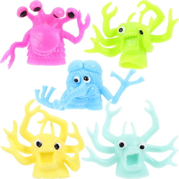 EeaseMX 5 marionetas de dedo de animales de simulación, marionetas de dedo de animales engañosas, juguete interactivo de parodia, estilo aleatorio