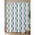 thumbnail image 4 of Cyan Turquoise Grey Shower Curtain, Medieval Print Waves Geometric Waterproof Shower Curtain Set with 12 Hooks Lightweight Washable Fabric Shower Curtains for Bathroom 72x78 Inches, 4 of 6