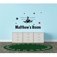 thumbnail image 2 of Vinyl Home Living Room Art Blackhawk Helicopter Silhouette Decoration Personalized Name Lettering Art Design Adhesive Wall Decal - Kids Bedroom Themed Wall Sticker 30" x 18", 2 of 3