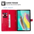 thumbnail image 4 of Dteck Galaxy Tab S5e Case, Embossed Tree PU Leather Magnetic Flip Stand Folio Case Built-in Card Slots/Cash Pocket Fit for Samsung Galaxy Tab S5e 10.5 inch 2019 SM-T720 T725, Red, 4 of 6