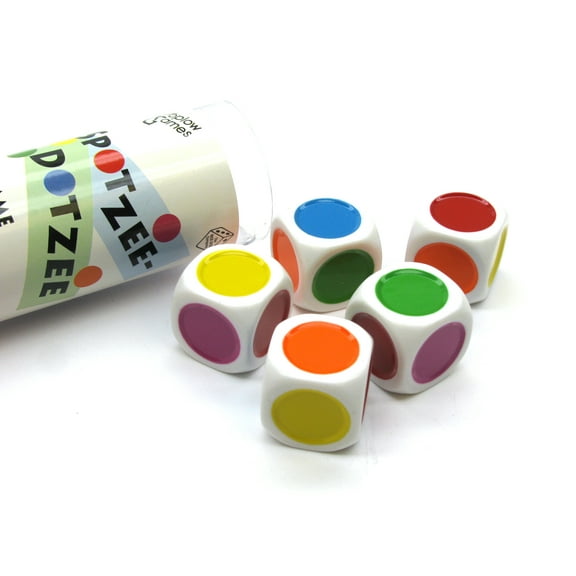 Spotzee-Dotzee: A Game of Colors and Counting 5 Dice Game Set with Travel Tube