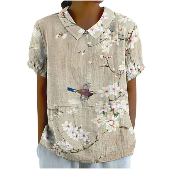 Summer Tops for Women Over 50 Tie Front Tshirts Shirts Graphic Vintage V Neck Cute Summer Clothes for Women Over 50