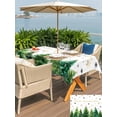 thumbnail image 4 of Outdoor Tablecloth with Umbrella Hole and Zipper, Merry Christmas Rectangle Table Cloth 60x84 Inch Waterproof Tablecloth, Xmas Trees Snowflake Farmhouse Winter Picnic Table Cover for Patio Camping, 4 of 7