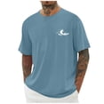 thumbnail image 3 of Mans T-Shirts Plus Size Short Sleeve Solid Color Crew Neck Casual Loose Summer Outdoor Sports Breathable Beach Shirts, 3 of 7