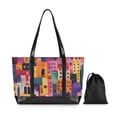 thumbnail image 7 of FORMRS Canvas Laptop Tote Bag for Women with 15.6" Computer Compartments Shoulder Handbag, Art Buildings, 7 of 7