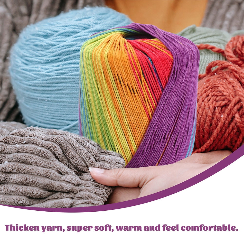 OUNONA 3 Rolls Multicolor Crochet Thread Yarn for Knitting, Crocheting & Craft Supplies, Ideal Gift for