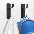 thumbnail image 2 of Lzvxtym Self-Adhesive Hooks,Stainless Steel Wall Hooks for Hanging Coat, Towel, Bag, Backpack, Keys,No Drill Purse Hangers for Wall, Door, Bathroom, Closet, Kitchen - 6.6 lb Strong Hold,Black,6 Pack, 2 of 10