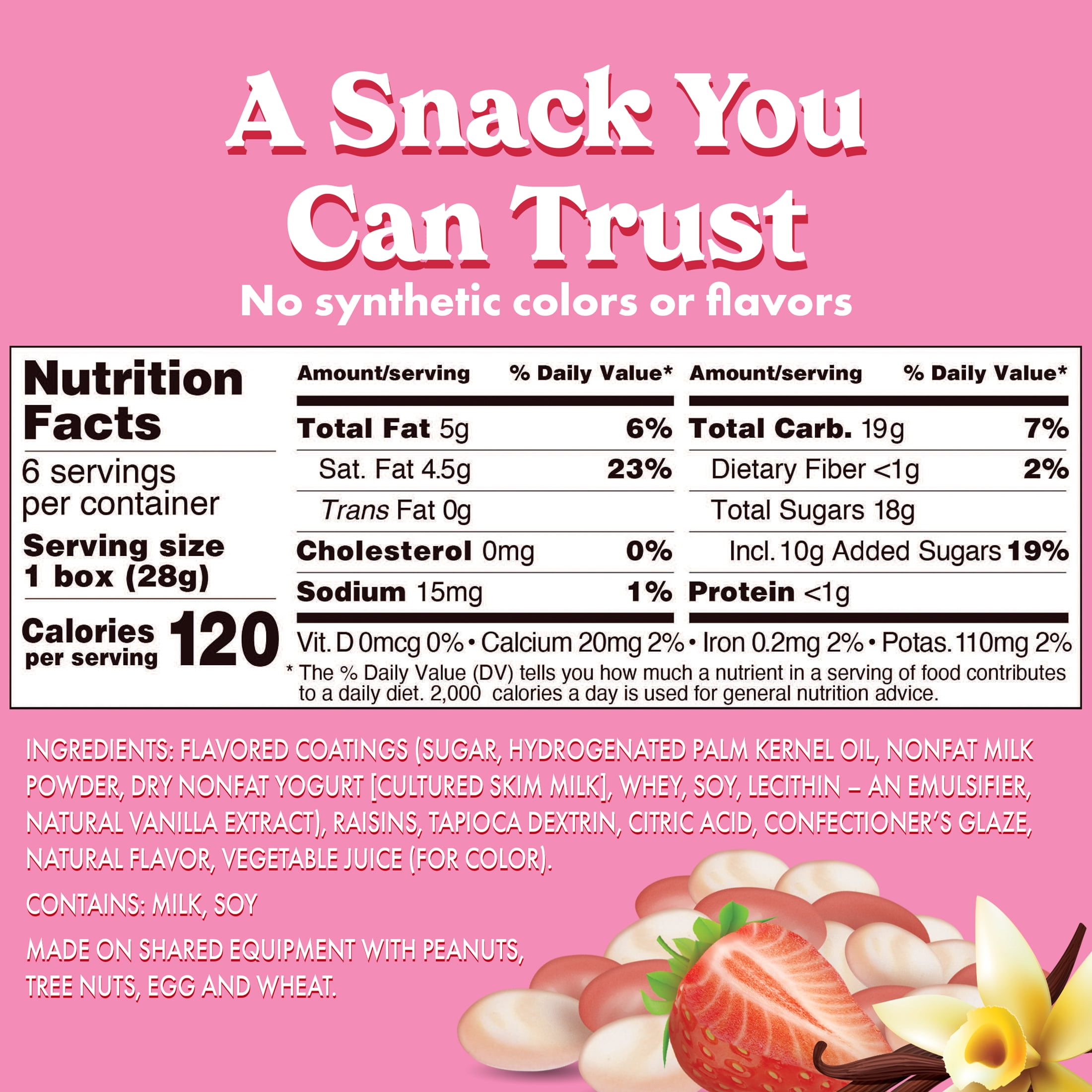 (4 pack) Sun-Maid Strawberry and Vanilla Yogurt Covered Raisins, 1 oz, 6 Count