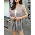 thumbnail image 4 of Yesfashion Women's Fringe Vest 70s Hippie Sleeveless Tassel Long Cardigan Jacket Cowgirl Western Tops, 4 of 9
