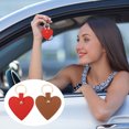 thumbnail image 6 of Uxcell Heart Leather Keychains Leather Key Fobs with Key Rings Keychain Holder for Wedding Gifts Brown, Red 4 Pack, 6 of 6