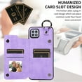 thumbnail image 4 of Nalacover for Samsung Galaxy A22 5G Wallet Case with Card Slots & Metal Finger Ring, Durable PU Leather Back Double Magnetic Botton Flip Kickstand Purse Shockproof Phone Case,Purple, 4 of 10