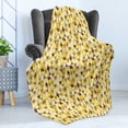 thumbnail image 4 of Geometric Soft Flannel Fleece Blanket, Vibrant Colored Triangle Shapes Pattern Funky Geometric Abstract Elements Art, Cozy Plush for Indoor and Outdoor Use, 70" x 90", Yellow Brown, by Ambesonne, 4 of 5