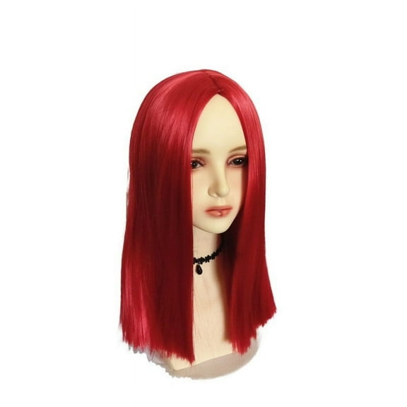 Kokovifyves Wigs on Sale Christmas Horror Anime Wig Mid Red Long Straight Cosplay Cos Wig