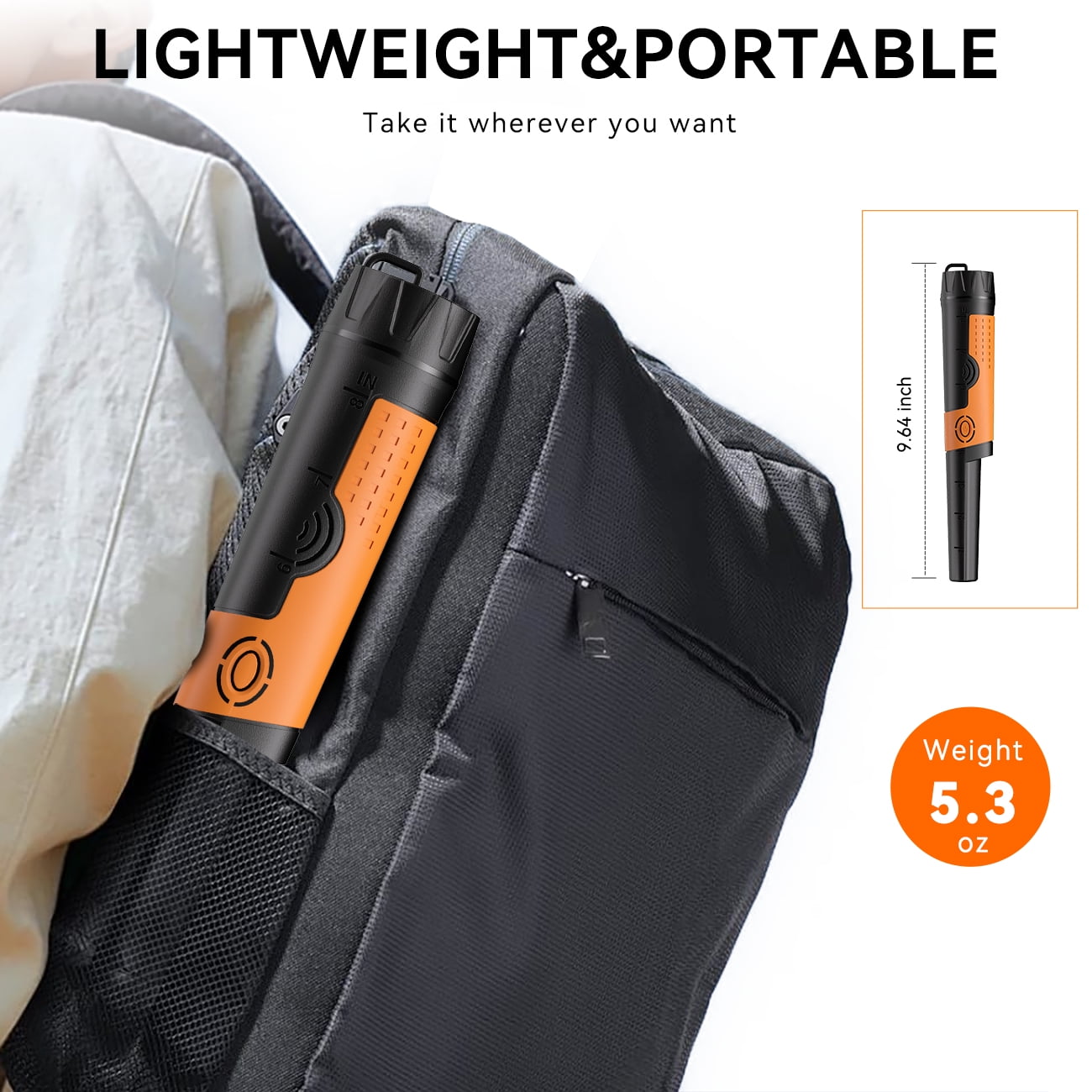 IP68 Waterproof Handheld Metal Detector Pinpointer - 2 Modes for Metal Detection & Treasure Hunting, All-Ages Design