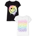 thumbnail image 1 of Camiseta The Children's Place para niñas con gráficos variados, paquete de 2, 1 of 3
