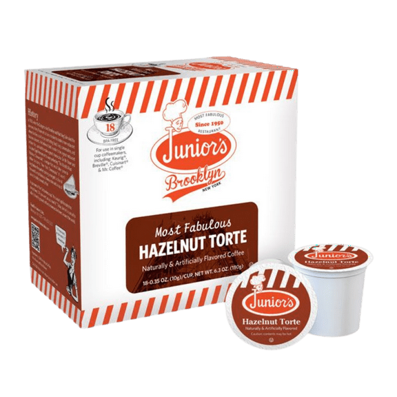 Junior's Most Fabulous Hazelnut Torte Flavored Single Serve Coffee Pods (for Keurig K-Cup Brewers) - 18 Count