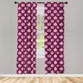 thumbnail image 5 of Ambesonne Pink Polka Dots Window Curtains, Petals with Hearts, Each 28" W x 84" L, Pale Pink Dark Magenta, 5 of 5