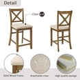 thumbnail image 6 of SESSLIFE Dining Table Set for 4, Counter Height Kitchen Table Set with Square Table and 4 Upholstered Chairs, Solid Wood Dining Room Set for 4, Space-Saving, Oak, 6 of 10