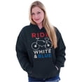 thumbnail image 4 of American Biker Ride White And Blue Hoodie Sweatshirt Women Men Brisco Brands M, 4 of 6