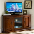 thumbnail image 3 of Leaded Glass TV Corner Console in Burnished Oak, 50-Inch, 3 of 16