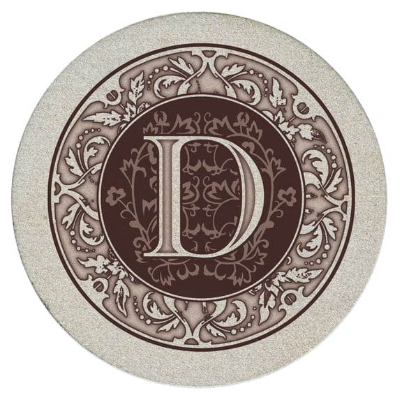 Thirstystone Monogram Letter D Natural Sandstone Coaster 4 Pack