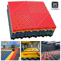 0.71IN Thrick Garage Tiles Interlocking 15.8x15.8in 34PCS Large Drainage Tiles Flooring Cover for Pool Shower Bathroom Deck Patio Outdoor, Red