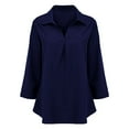thumbnail image 6 of European Textured Chiffon Shirt 2025 Spring Layered Ruffle Blouse for Office Wear, Business Casual Tops with Button Detail & Roll-Up Sleeves (, Blue 1 New European And American Temperament Chiffon, 6 of 8