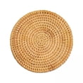 thumbnail image 1 of Posavasos para bebidas,Posavasos de ratán natural hecho a mano para bebidas,Portavasos de ratán tejido con mantel individual redondo,Esterilla para tetera resistente al calor,soporte para, 1 of 8