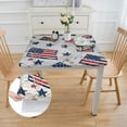 thumbnail image 2 of HAOXIT USA Polyester Square Tablecloth, Squares Pattern Printed Washable Table Cloth Cover for Square Table,Square ,for Buffet Table, Parties, Holiday Dinner, Wedding &amp; More 40*40, 2 of 8