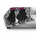thumbnail image 3 of Sugar Skull Soft Flannel Fleece Throw Blanket, Girl Dia De Los Muertos Traditional Art Print Colorful Woman Design, Cozy Plush for Indoor and Outdoor Use, 70" x 90", Black White Pink, by Ambesonne, 3 of 6