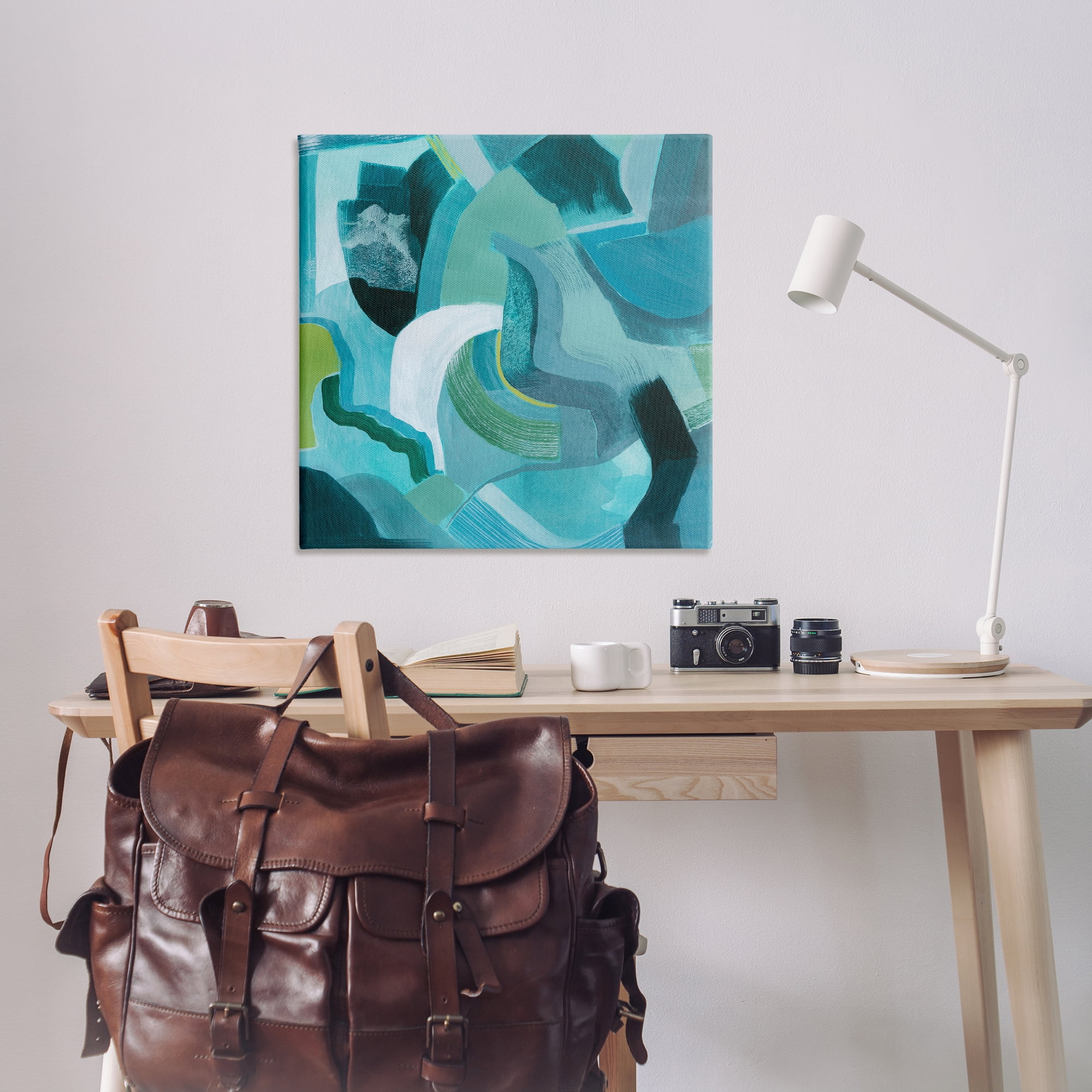 Stupell Industries Energetic Blue Movement Abstract Painting Wrapped Canvas Art Print Wall Art, 36 x 36