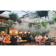 Misting System, Outdoor Misting Cooling System for Patio, 75.46FT (23M) Misting Line + 25 Brass Mist Nozzles Brass Adapter for Patio Garden Trampoline Greenhouse