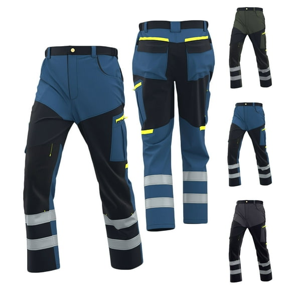 FRSASU Men's Construction Workers' Work Pants, Wear-Resistant Outdoor Durable Pants, Lightweight Cargo Hiking Pants with Multiple Pockets Dark Gray