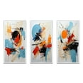 thumbnail image 2 of Designart "Fragile Wisdom Abstract in Blue" Abstract Painting Framed Wall Art Set Of 3 - Blue Modern Frame Canvas Set For Living Room Decor, 2 of 6