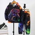 thumbnail image 2 of Toddler Boy Outfit Toddler Boy Clothes 4T Toddler Boy Clothes Fall Winter Outfits 3D Print Dinosaur Clothes for Boys Hooded Sweatshirt Pants Boys' Clothing Sets Orange 6-7 Years, 2 of 9
