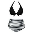 thumbnail image 4 of QLEICOM Womens Swimsuits Tummy Control Plus Size Swimsuit Coverup Fashion Bikini Set Swimsuit Two Piece Filled Swimwear Hard Pack Steel Support Beachwear Black XL, 4 of 7