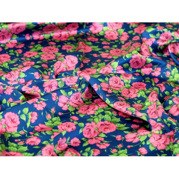 Liberty London Carline Rose Belgravia Silk Satin Fabric Pink - per yard