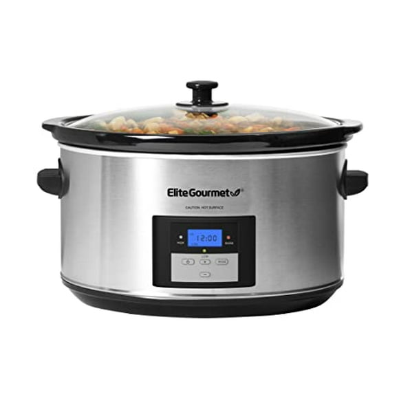 Maxi-Matic Elite Platinum MST-900D Mijoteuse Programmable Numérique 8.5 Litres avec Minuterie, Acier Inoxydable