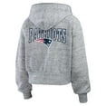 thumbnail image 3 of Women's WEAR by Erin Andrews  Heather Gray New England Patriots Speckled Fleece Cropped Full-Zip Hoodie, 3 of 5